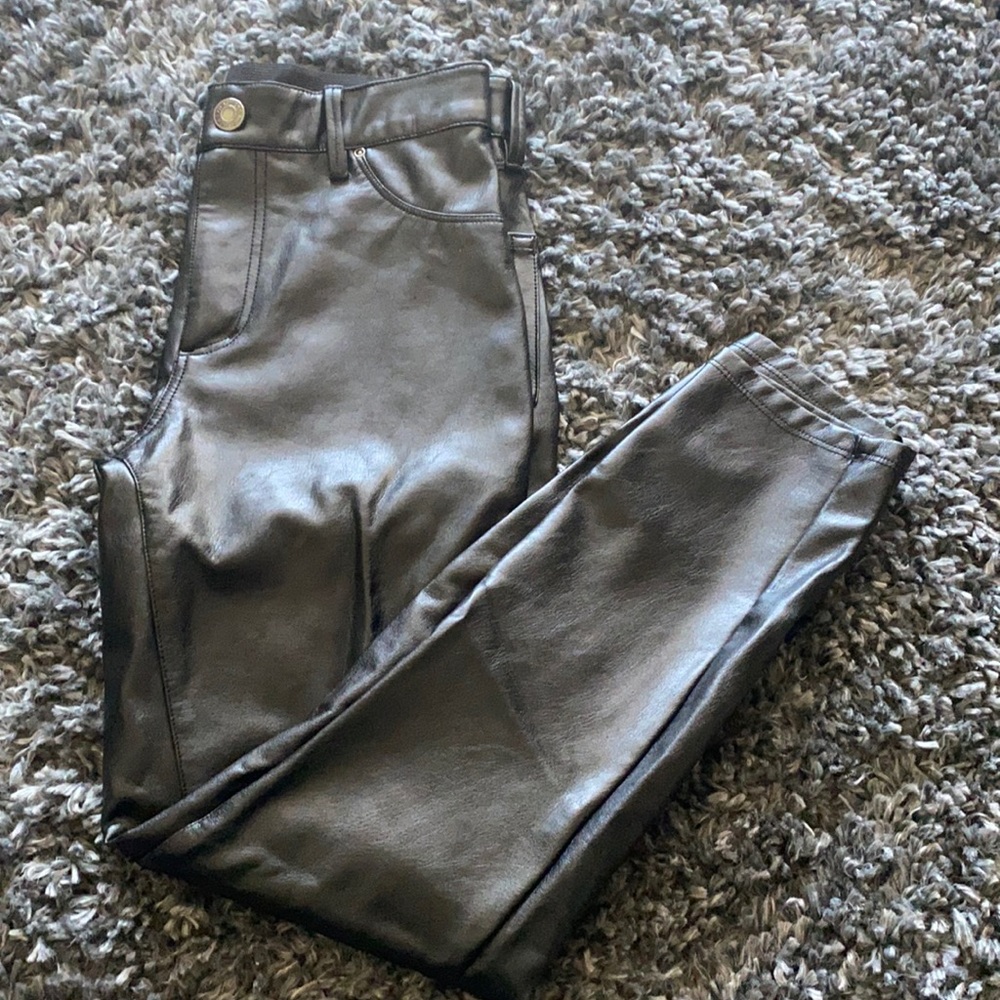 Leather skinny jeans